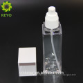 Luxury square rectangular PET packaging 150ml bottle pump transparent plastic skincare container